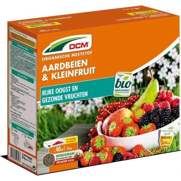 DCM Meststof Aardbeien En Kleinfruit 3 Kg - 40 M² 1 DCM Meststof Aardbeien En Kleinfruit 3 Kg - 40 M²