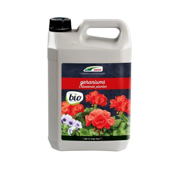 DCM BIO Vloeibare Meststof Geraniums & Bloeiende Planten 5 Liter 1 DCM BIO Vloeibare Meststof Geraniums & Bloeiende Planten 5 Liter