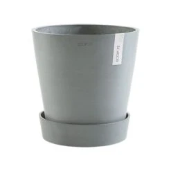 ECOPOTS Amsterdam Onderschotel Op Wielen - Blauwgrijs Ø 34 Cm