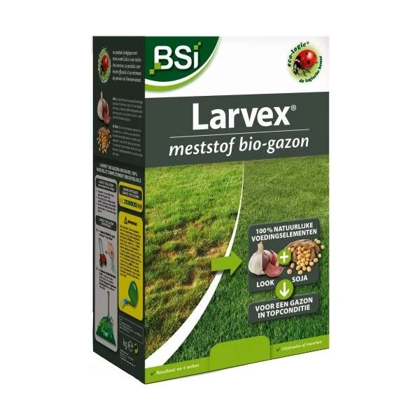 BSI Larvex Meststof BIO Gazon 2 Kg - 65 M² 1 BSI Larvex Meststof BIO Gazon 2 Kg - 65 M²