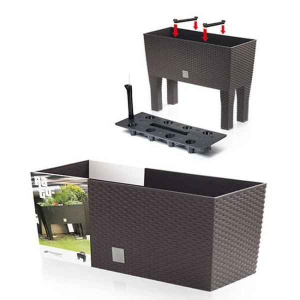 Plantenbak RATAN Verhoogd Met Watergeefsysteem - 60 × 25 × 46 Cm 3 Plantenbak RATAN Verhoogd Met Watergeefsysteem - 60 × 25 × 46 Cm - Afbeelding 3