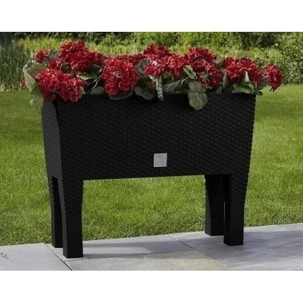 Plantenbak RATAN Verhoogd Met Watergeefsysteem - 60 × 25 × 46 Cm 1 Plantenbak RATAN Verhoogd Met Watergeefsysteem - 60 × 25 × 46 Cm